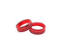 BWZJS for Ford, for Mustang, 2015-2020 Audio Trim 2Pcs Air Condition Radio Knob Rings AC Control Switch Button Decorative Ring Cover Ford Focus Ac Control Knob(Red)