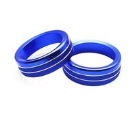 BWZJS For Ford, for Mustang, 2015-2020 Audio Trim 2Pcs Air Condition Radio Knob Rings AC Control Switch Button Decorative Ring Cover Ford Focus Ac Control Knob(Blue)