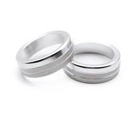 BWZJS For Ford, for Mustang, 2015-2020 Audio Trim 2Pcs Air Condition Radio Knob Rings AC Control Switch Button Decorative Ring Cover Ford Focus Ac Control Knob(Silver)