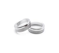 BWZJS for Ford, for Mustang, 2015-2020 Audio Trim 2Pcs Air Condition Radio Knob Rings AC Control Switch Button Decorative Ring Cover Ford Focus Ac Control Knob(Silver)