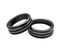 BWZJS For Ford, for Mustang, 2015-2020 Audio Trim 2Pcs Air Condition Radio Knob Rings AC Control Switch Button Decorative Ring Cover Ford Focus Ac Control Knob(Black)