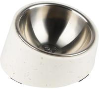 BX Mess Free 15° Slanted Bowl for Dogs and Cats, Tilted Angle Bulldog Bowl Pet Feeder, Non-Skid & Non-Spill, Easier to Reach Food M/300ml Stalk Pattern