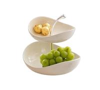 Bx9rE7tK3g Cake Stand Minimalist Ceramic Two-tier/multi-tier Cake Stand, Living Room Coffee Table, Serving Platter, Candy Dish Cake Display Stand(White,Medium)