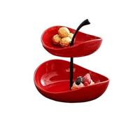 Bx9rE7tK3g Cake Stand Minimalist Ceramic Two-tier/multi-tier Cake Stand, Living Room Coffee Table, Serving Platter, Candy Dish Cake Display Stand(Red,Large)