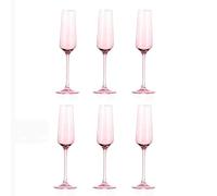Bx9rE7tK3g Champagne Flutes Pink Lady Champagne Glass, Crystal Flute 6 Pcs Capacity .76 oz for Various Holiday Parties at Home