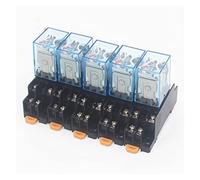 BXCONJUBC Relay 5set MY2P HH52P MY2NJ Coil General DPDT Mini Electromagnetic Switch with Socket Base LED AC 110V 220V DC 12V 24V(AC380V)