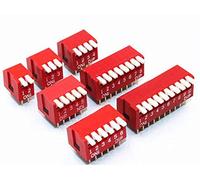 BXCONJUBC Switch 10pcs/lot Slide Type Lateral Module 2P 3P 4P 5P 6P 8P 10P 2.54mm Position Way DIP Red Pitch(8P)