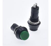 BXCONJUBC Switch 10pcs PBS-11A PBS-11B 12mm Self-locing Self-Recovery Plastic Push Button Momentary 3A 250V AC 2PIN 6Color PB-305A(PBS-11 green,Self Locking)