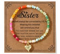 BXDA Gold Charm Rainbow Flat Natural Stone Beaded Stack Bracelets for Women, Golden Beads Stackable Strand Bracelet Fashion Jewelry Gift., 6"-11", Brass, no gemstone