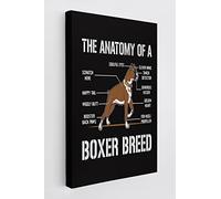 BXFAHZJ Funny The Anatomy Of A Boxer Breed Wall Art Canvas Farmhouse Theme 11x14 Inch Prints Decor For Home Bedroom Living Room, Boxer Dog Mom Gift