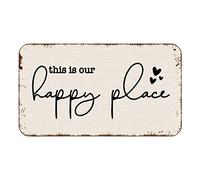 BXFAHZJ Minimalist This is Our Happy Place Farmhouse Door Mat 17x30 Inch Indoor Outdoor Entrance Doormat Decor for Home Farmhouse,Housewarming Gift