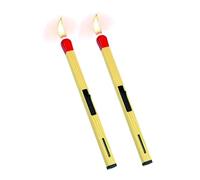 BXFFFCEO 2 Pack Match Shape Candle Flame Butane Lighter, Refillable, Adjustable Flame Size, Windproof, Birthday Gift for Men, Dad, Husband (Color: A)