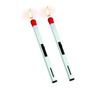 BXFFFCEO 2 Pack Match Stick Lighter - Refillable Butane Lighter - Adjustable Flame Size, Windproof, Match Shape Candle Flame - Birthday Gift for Men, Dad, Husband (Color: B)