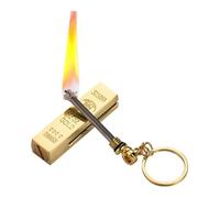 BXFFFCEO Creative kerosene lighter, gold bar shaped permanent match lighter, metal material,gold bar immortal lighter, reusable, collection gift,(A1)