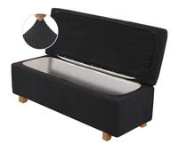 BXFUL 2 Piece Stretch Ottoman Cover Folding Storage Stool Furniture Protector Ottoman Slipcovers Rectangle with Elastic Bottom for Living Room (X-Large,Black)