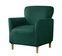 BXFUL Banquet Armchair Slipcover Luxury Velvet Chair Covers with Arms Stretch Club Chair Slipcover Anti-Slip Furniture Protector for Living Room Friendly for Kids Pets (Dark Green)