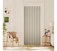BXFUL Blackout Linen Door Curtain Accordion Door Curtains for Doorway Privacy Folding Closet Curtain Room Divider Sliding Door Shade with Hooks, 1 Panel (Ivory,44" W x 78" L (Pack of 1))