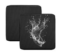 BXFUL Outdoor Patio Sofa Cushion Cover, Waterproof Stretch Replacement Seat Cushion Cover for Outdoor Furniture Garden Backyard with Zipper, Washable Furniture Cover (Black,65x65cm(Pack of 2))