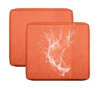 BXFUL Outdoor Patio Sofa Cushion Cover, Waterproof Stretch Replacement Seat Cushion Cover for Outdoor Furniture Garden Backyard with Zipper, Washable Furniture Cover (Orange,60x55cm(Pack of 2))