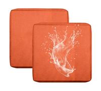 BXFUL Outdoor Patio Sofa Cushion Cover, Waterproof Stretch Replacement Seat Cushion Cover for Outdoor Furniture Garden Backyard with Zipper, Washable Furniture Cover (Orange,60x60cm(Pack of 2))