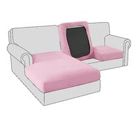 BXFUL Sofa Seat Cushion Covers, Stretch Velvet Sofa Cushion Slipcovers, Couch Cushion Covers Replacement for Individual Cushion with Elastic Fabric (1-Seater,Pink)