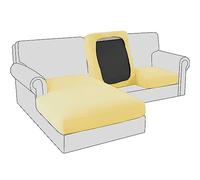BXFUL Sofa Seat Cushion Covers, Stretch Velvet Sofa Cushion Slipcovers, Couch Cushion Covers Replacement for Individual Cushion with Elastic Fabric (Large 3-Seater,Yellow)