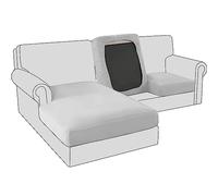 BXFUL Sofa Seat Cushion Covers, Stretch Velvet Sofa Cushion Slipcovers, Couch Cushion Covers Replacement for Individual Cushion with Elastic Fabric (Backrest cover,Light Gray)