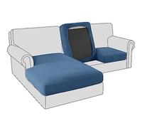 BXFUL Sofa Seat Cushion Covers, Stretch Velvet Sofa Cushion Slipcovers, Couch Cushion Covers Replacement for Individual Cushion with Elastic Fabric (2-Seater,Sapphire)