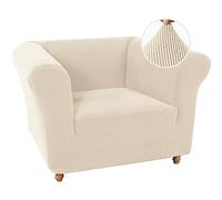 BXFUL Stretch Chesterfield Sofa Cover 1 Piece Couch Cover for Living Room Soft Non-Slip Sofa Slipcover Furniture Protector for Dogs Feature Thick Jacquard Fabric (Chair,Beige)