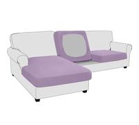 BXFUL Stretch Sofa Seat Cushion Cover Replacement, Fitted Sofa Couch Cushion Covers Furniture Protector, Checks Jacquard Spandex Fabric (Large 1-Seater,Purple)