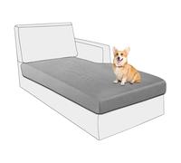 BXFUL Stretch Sofa Seat Cushion Cover, Wear Resistant Sofa Cushion Slipcovers Washable Soft Couch Cushion Covers Anti Slip Furniture Protector Sofa Covers for Pets (Grey,Chaise Seat)