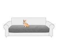 BXFUL Stretch Sofa Seat Cushion Cover, Wear Resistant Sofa Cushion Slipcovers Washable Soft Couch Cushion Covers Anti Slip Furniture Protector Sofa Covers for Pets (Grey,3-Seater)