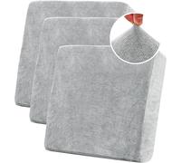 BXFUL Stretch Sofa Seat Cushion Covers, Chenille Sofa Cushion Slipcovers, High Stretch Couch Covers for Living Room Non Slip Furniture Slipcover with Elastic Bottom (3PC 1-Seater,Light Gray)