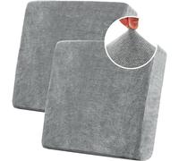 BXFUL Stretch Sofa Seat Cushion Covers, Chenille Sofa Cushion Slipcovers, High Stretch Couch Covers for Living Room Non Slip Furniture Slipcover with Elastic Bottom (2PC 1-Seater,Grey)