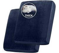 BXFUL Stretch Velvet Sofa Seat Cushion Cover, Removable Sofa Couch Covers with Elastic Bottom, Washable Furniture Slipcovers Protector for Kids and Pets (2PC Large 1-Seater,Navy Blue)