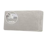 BXFUL Stretch Velvet Sofa Seat Cushion Cover, Removable Sofa Couch Covers with Elastic Bottom, Washable Furniture Slipcovers Protector for Kids and Pets (3-Seater,Oatmeal)