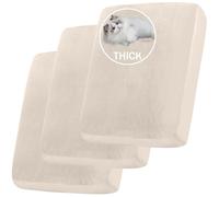 BXFUL Stretch Velvet Sofa Seat Cushion Cover, Removable Sofa Couch Covers with Elastic Bottom, Washable Furniture Slipcovers Protector for Kids and Pets (3PC 1-Seater,White Teeth)