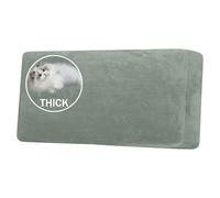 BXFUL Stretch Velvet Sofa Seat Cushion Cover, Removable Sofa Couch Covers with Elastic Bottom, Washable Furniture Slipcovers Protector for Kids and Pets (3-Seater,Green)