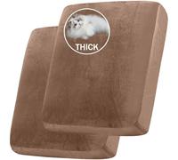 BXFUL Stretch Velvet Sofa Seat Cushion Cover, Removable Sofa Couch Covers with Elastic Bottom, Washable Furniture Slipcovers Protector for Kids and Pets (2PC Large 1-Seater,Leather)