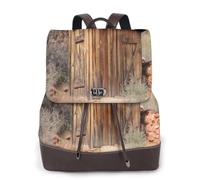 BXgfvnmm Old Ancient Outhouse Print Stylish Women'S Leather Backpack,Double Shoulder Travel Backpack