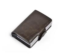 BXGGXBYSW Automatic Business Credit Card Holder Smart Leather Mini Bank Card Case Aluminum Card Case Metal Vintage Pickup Box