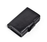 BXGGXBYSW Automatic Business Credit Card Holder Smart Leather Mini Bank Card Case Aluminum Card Case Metal Vintage Pickup Box