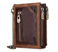 BXGGXBYSW Leather Wallet, Retro Large Capacity Coin Pocket, RFID Blocking Credit Card Holder, Delicate Banknote Clip Wealth Bag for Men (Color : B)