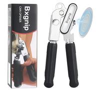 Bxgnip Can Opener Manual with Magnet,Soft Grip Rubber Handle Sharp Blade Smooth Edge,Effortless knob,Heavy Duty Can Opener with Multifunctional Bottle Opener