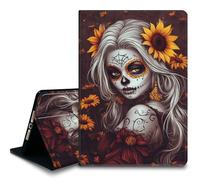 Bxgolkgd Case for iPad Air 11 Inch M3 2025/M2 2024,iPad Air 5th/4th Generation 10.9 Inch,Shockproof Stand Cover with Heat Dissipation,Auto Wake/Sleep Function,Day of The Dead Sunflower