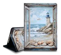 Bxgolkgd Tablet Case for iPad 10.2 Inch (9th/8th/7th Gen,2021/2020/2019),Shockproof Stand Cover with Heat Dissipation,Auto Wake/Sleep Function,Seaside Lighthouse Scenery