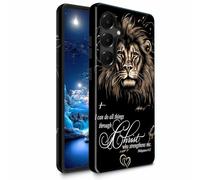 Bxgolkgd TPU+PC Phone Case for Galaxy S25 FE 6.7",Dual Layer Shockproof Protective Cover,Anti-Fall Rugged Shell for Men Women,Christian Lion Bible Verse