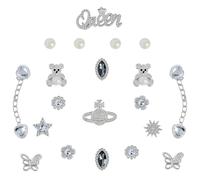 BXGQCSD Bling Shoe Charms for Women Girls,Sparkling Silver Shoe Chains,Luxury Rhinestone Decoration for Clogs, Cute Designer Butterfly Flower Jewels for Party Favors Birthday Party Accessories