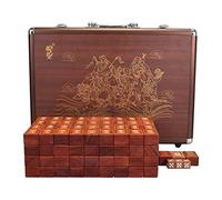BXHouP-BaiZTM Board Game 144 MahJong with Box Chinese Traditional Mahjong Games Mahjong Tile Set Beautiful Gift Suitable for Collection Pterocarpus Indicus