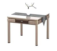 BXHouP-BaiZTM Roller Coast Style Folding Automatic Mahjong Table Equipped With Ashtray, Cup Holder, USB Charging Ports Comes 2 Set of Numbered Tiles & Table Dust Cloth(Champagne)